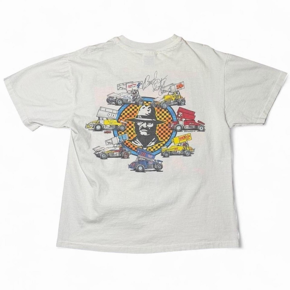 Vintage 90s Brad Doty Nascar Racing Sprint Racer Ohio Auto Car Graphic T-shirt - Picture 7 of 7